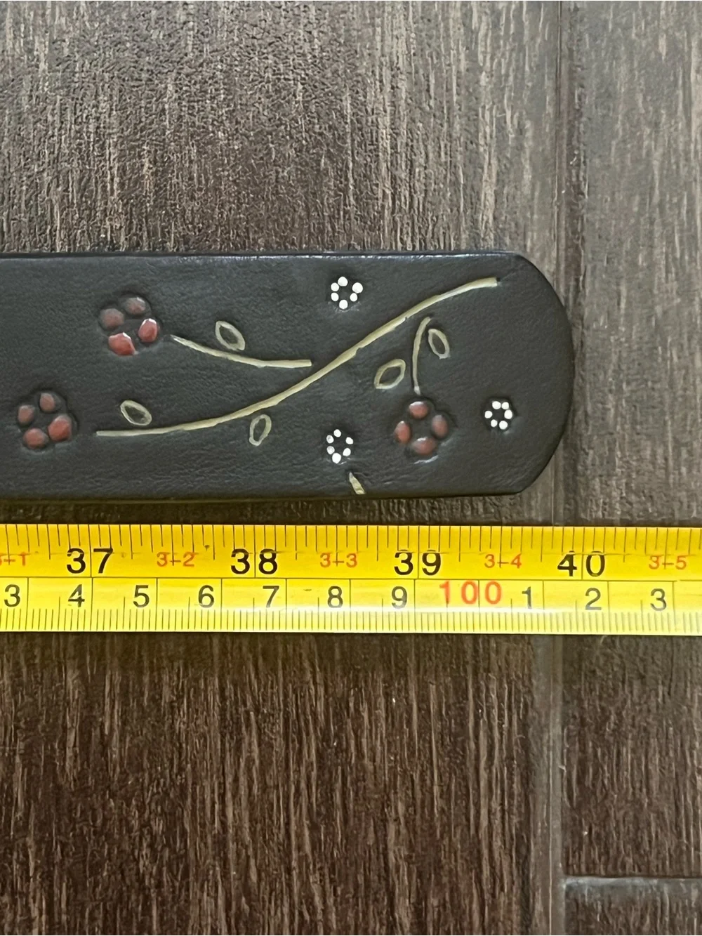 Vintage 2002 DKNY Genuine Leather Hand-Painted Floral Belt – Size M